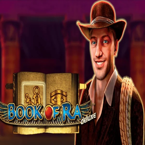 Official Slots logo: Book of Ra Deluxe by Novomatic at Slot Monster Casino